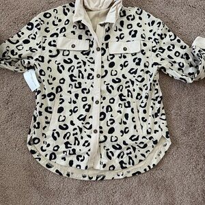 Leopard Print Corduroy Jacket